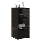 Garden Storage Cabinet Black 50x55x115 cm Poly Rattan 365547