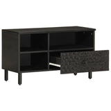 TV Cabinet Black 80x33x46 cm Solid Wood Mango 356836