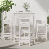 5 Piece Garden Bar Set White Solid Wood Pine 3154741