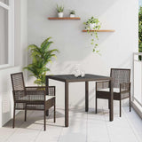 Garden Dining Set 3 pcs Brown Poly rattan 3334863