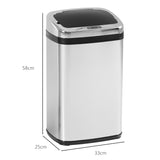 30L Stainless Steel Motion Sensor Lid Bin - Silver Tone T3398P344723