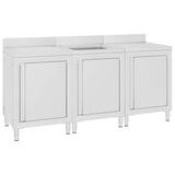 ZNTS Commercial Kitchen Sink Cabinet 180x60x96 cm Stainless Steel 3058275
