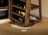 360&deg Swivel Jewellery Cabinet, Free Standing Full Length Mirror with Storage, Lockable Jewellery T3398P328269