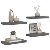 Floating Wall Shelves 4 pcs High Gloss Grey 50x23x3.8 cm MDF 323789