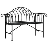 ZNTS 2-Seater Garden Bench 128 cm Black Steel 318828