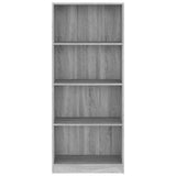 4-Tier Book Cabinet Grey Sonoma 60x24x142 cm Engineered Wood 815430