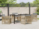 Garden Dining Set 5 pcs Beige Powder-Coated Steel 3380670