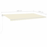 Manual Retractable Awning with Posts 6x3 m Cream 3069997