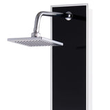 Shower Panel Unit Glass 18x42.1x120 cm Black 142991