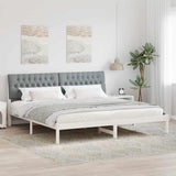 Bed Frame with Upholstered Headboard White 200 x 200 cm 3394382