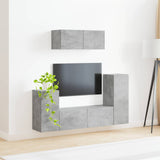 TV Cabinet Set 4 pcs Concrete Grey Engineered Wood 3409117