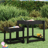 Sand Tables 2 pcs Black Solid Wood Pine 825055