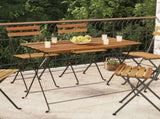 Folding Bistro Table 100x54x71 cm Solid Wood Acacia and Steel 319971