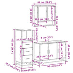 ZNTS 3 Piece Bathroom Furniture Set Sonoma Oak Engineered Wood 3301041