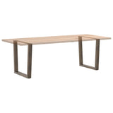 Dining Table Legs V-Shape 2 pcs Natural Steel 90x cm Steel 4012655