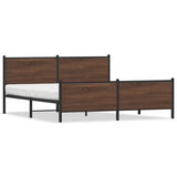 Metal Bed Frame without Mattress Brown Oak 193x203 cm 3301375