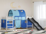Kids'Loft Bed Frame White and Blue 100 x 190 cm Metal 42020861