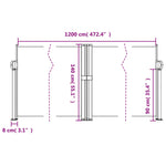 Retractable Side Awning Brown 140x1200 cm 4004809