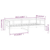 Day Bed without Mattress Solid Wood Pine 80x200 cm 820242