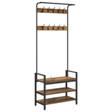 Coat Rack with Shelf Old Wood 75 x 34 x 184 cm Engineered wood 879957