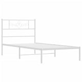 Metal Bed Frame without Mattress with Headboard White 90x200cm 355309