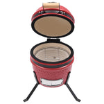 2-in-1 Kamado Barbecue Grill Smoker Ceramic 56 cm Red 316095