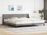 Bed Frame with Headboard Light Grey 180 x 200 cm Velvet 42027457