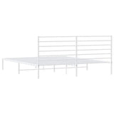 Metal Bed Frame without Mattress with Headboard White 193x203cm 352374