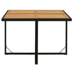 Garden Table Black 109x107x74 cm Poly Rattan&Solid Wood Acacia 316790