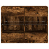 TV Wall Cabinet with LED Lights Smoked Oak 78,5x30x60,5 cm 837103