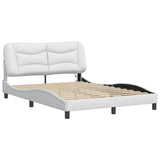 Bed Frame with LED without Mattress "Hvar" White 140x190 cm 3213928