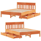 Bed Frame without Mattress Wax Brown 120x200 cm Solid Wood Pine 3301871