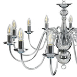 Chandelier Silver 12 x E14 Bulbs 281622