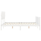 Bed Frame without Mattress White King Size Solid Wood Pine 3193472