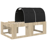 Bed with Tunnel 3 pcs Sonoma and Black Engineered Wood 3423592