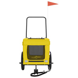 Pet Bike Trailer Yellow and Black Oxford Fabric and Iron 93945