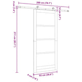 Sliding Door Set Manual ORKDAL Natural and white 93 x 211 cm 3333432