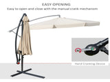 2.7m Cantilever Parasol Banana Sun Umbrella with Crank Handle and Cross Base for Outdoor Hanging Sun T3398P319938