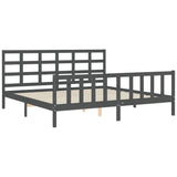 Bed Frame without Mattress Grey 200x200 cm Solid Wood Pine 3192123
