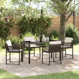 Garden Dining Set 5 pcs Brown Poly Rattan 3380754