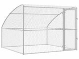 Dog Kennel with Storage Silver 2 x 2 x 2 m Galvanised steel 42008380