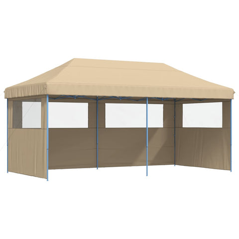 ZNTS Foldable Party Tent Pop-Up with 3 Sidewalls Beige 4004943