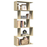 Room Divider Bookcase 5-Tier Sonoma Oak 70x24x161 cm Engineered Wood 858095