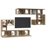 TV Units Wall-mounted 4 pcs Artisan Oak Engineered wood 3393494