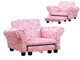 Toddler Chair Children's Armchairs Wood Frame w/ Footrest Anti-Slip Legs High Back Arms for Bedroom T3398P379080