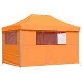 ZNTS Foldable Party Tent Pop-Up with 4 Sidewalls Orange 4005025