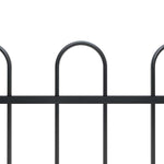 Garden Fence with Hoop Top Steel 359x80 cm Black 277648