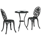 Garden Bistro Set 3 pcs Black Aluminium 42002387