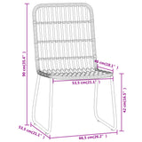 Dining Set Black Powder-coated steel, glass, PE rattan 3099167