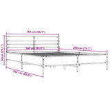 Bed Frame without Mattress Brown Oak 160x200 cm 3280056